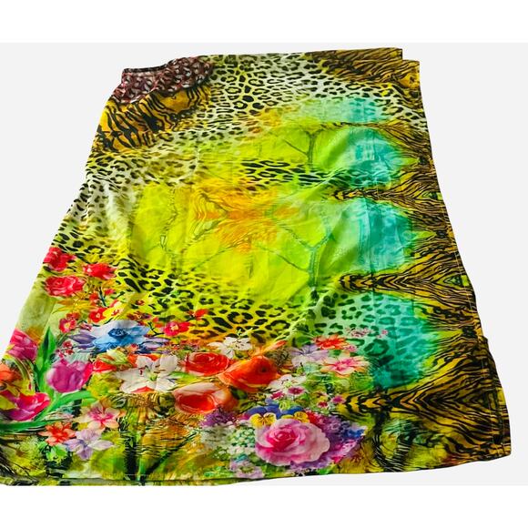 WHITE MARK KIMONO PULL-OVER TIE-UP NECK CAFTAN BLOUSE, WOMENS, 2XL, MULTICOLORS - Picture 7 of 9